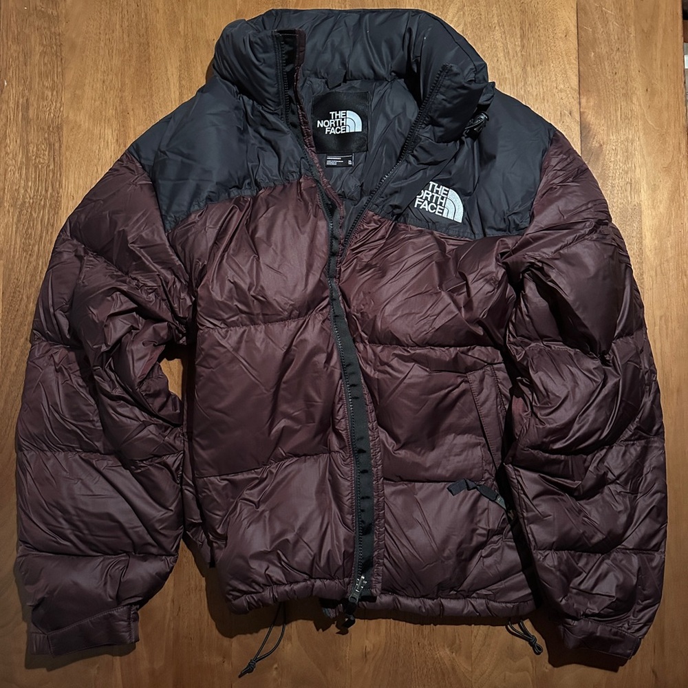 The North Face Black and Dark Brown Puffer Jacket